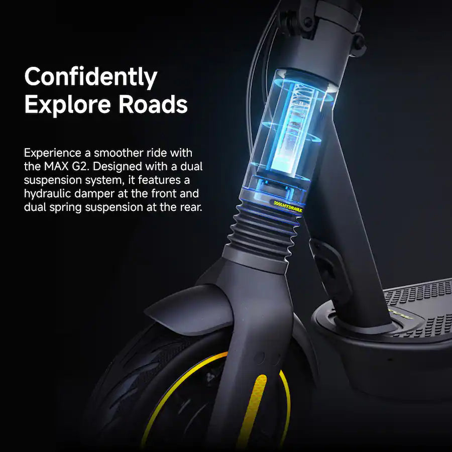 Segway - Max G2 Electric Kick Scooter Foldable w/ 43 Mile Range and 22 MPH Max Speed